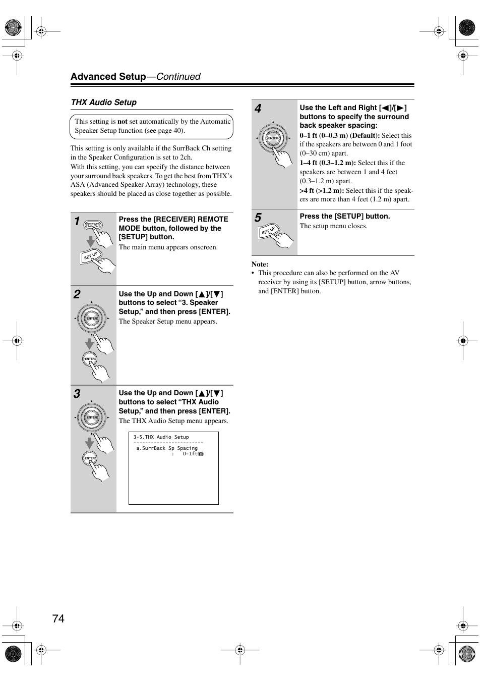 Advanced setup —continued | Onkyo TX-SR8370 User Manual | Page 74 / 96