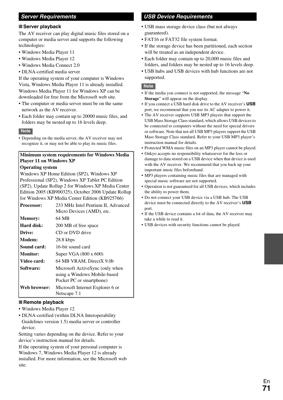 Onkyo Network A/V Receiver HT-R690 User Manual | Page 71 / 84