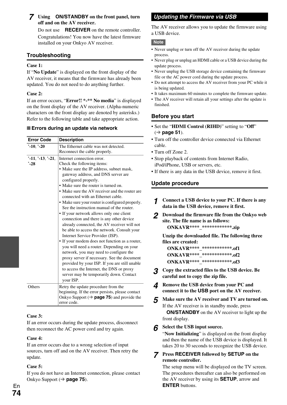 Onkyo Network A/V Receiver HT-R690 User Manual | Page 74 / 84