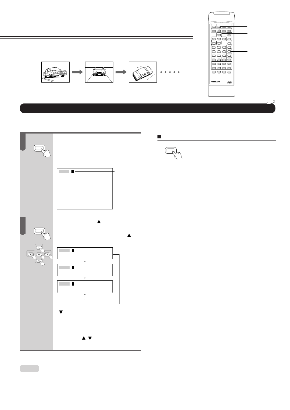 Selecting the camera angle, Changing the camera angle | Onkyo DV-S501 User Manual | Page 26 / 44