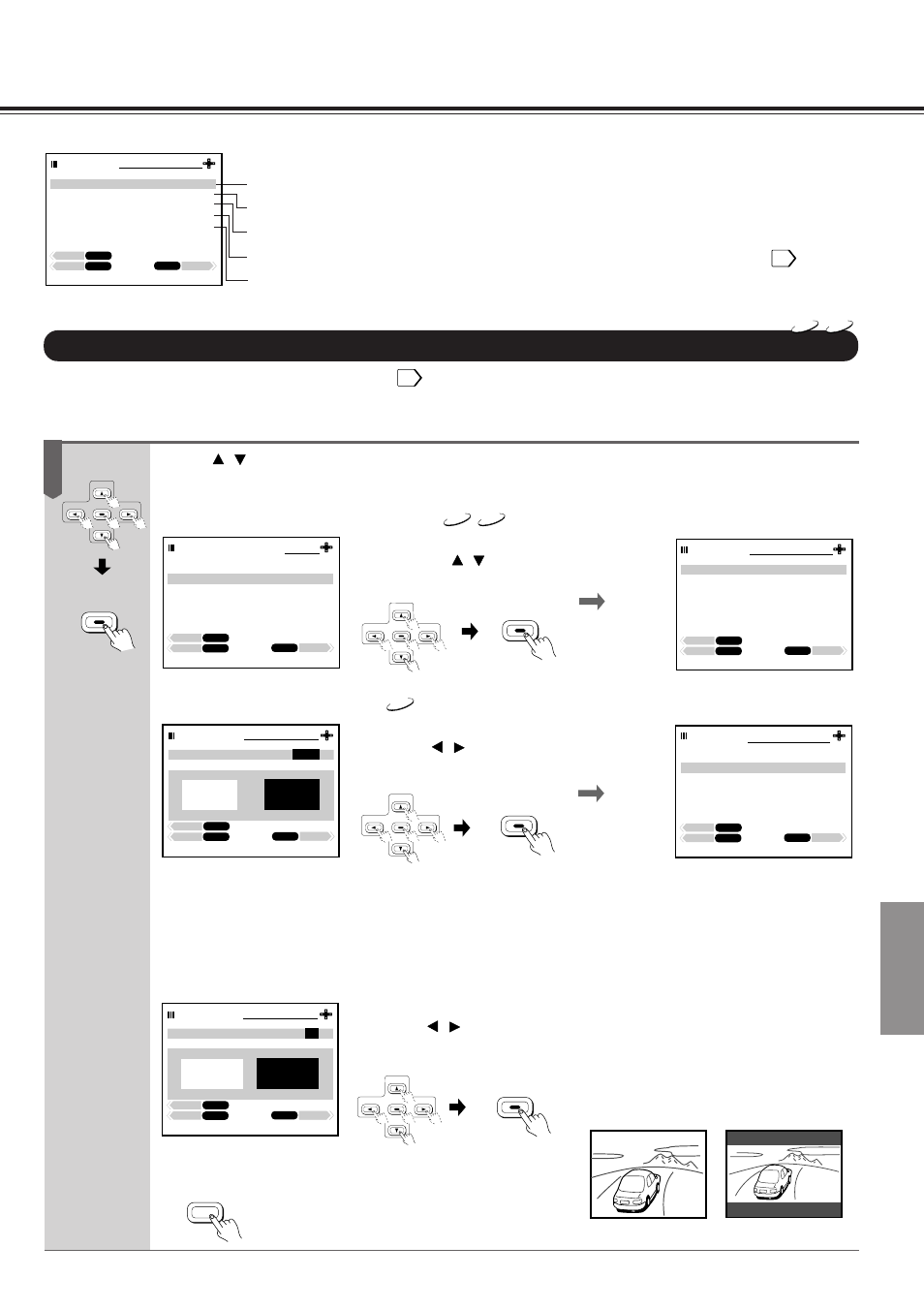 Setting the displays, Function setup, Press / to select the item, then press enter | When screen display is selected, When tv shape is selected, If you select 4:3 (normal), The setting screen of your selected item appears, Display | Onkyo DV-S501 User Manual | Page 35 / 44