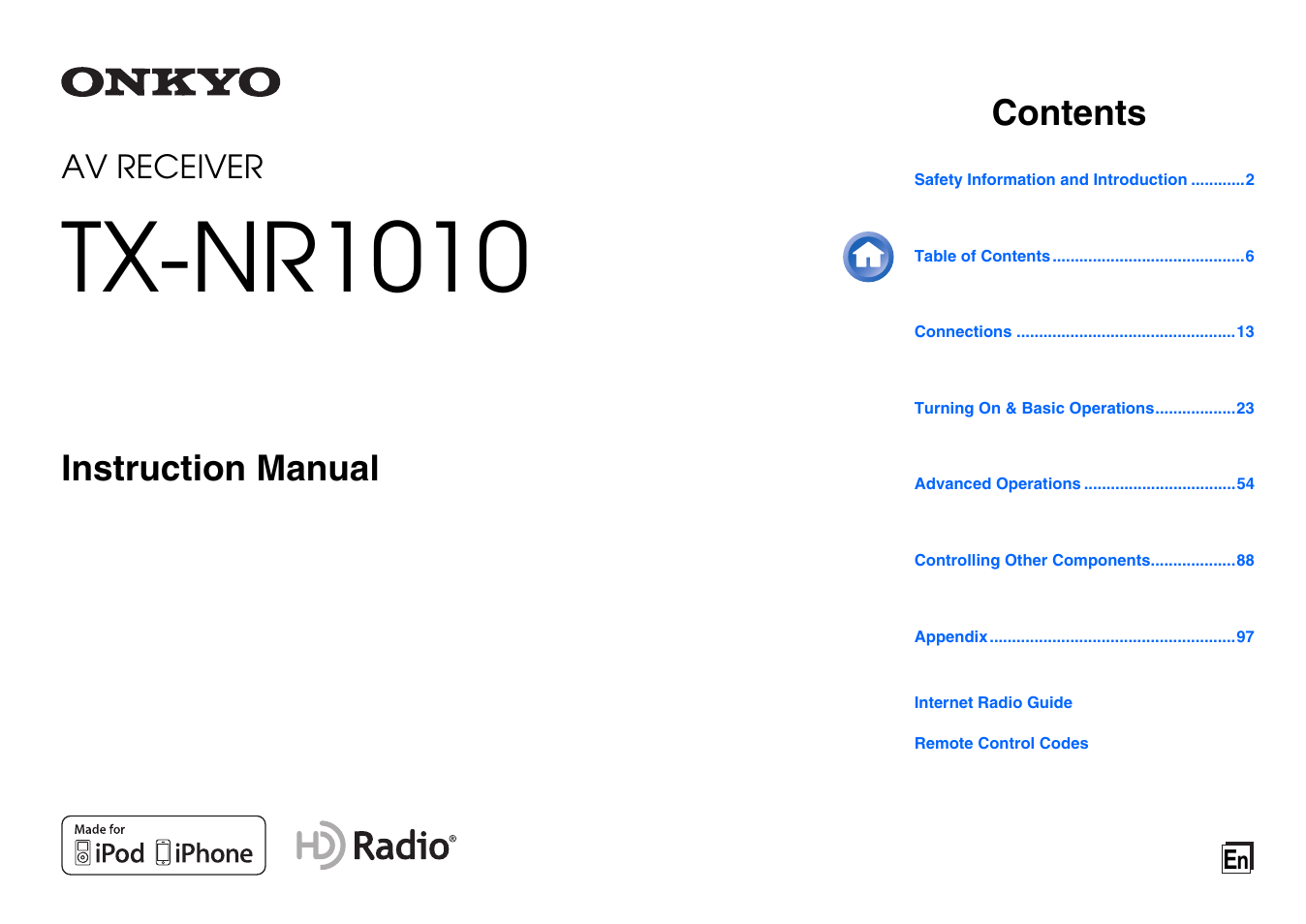 Onkyo Network A/V Receiver TX-NR1010 User Manual | 164 pages