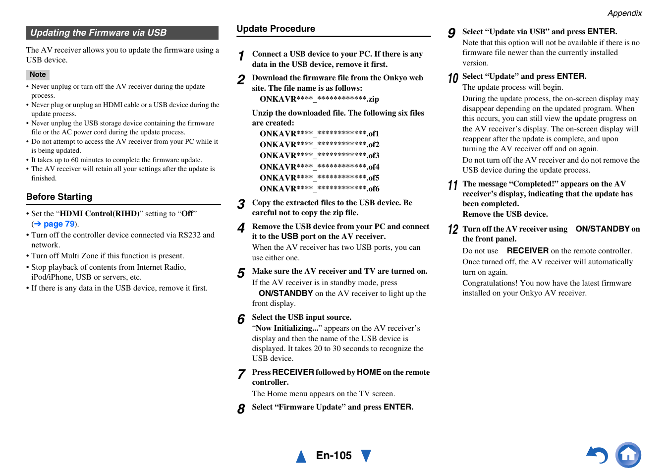 Onkyo Network A/V Receiver TX-NR1010 User Manual | Page 105 / 164