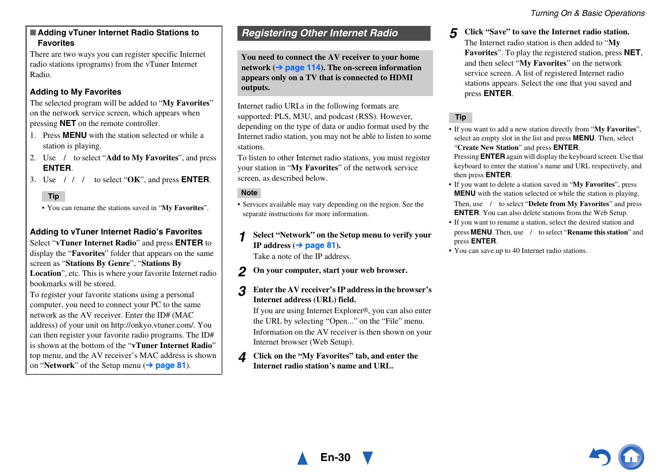 Registering other internet radio | Onkyo Network A/V Receiver TX-NR1010 User Manual | Page 30 / 164