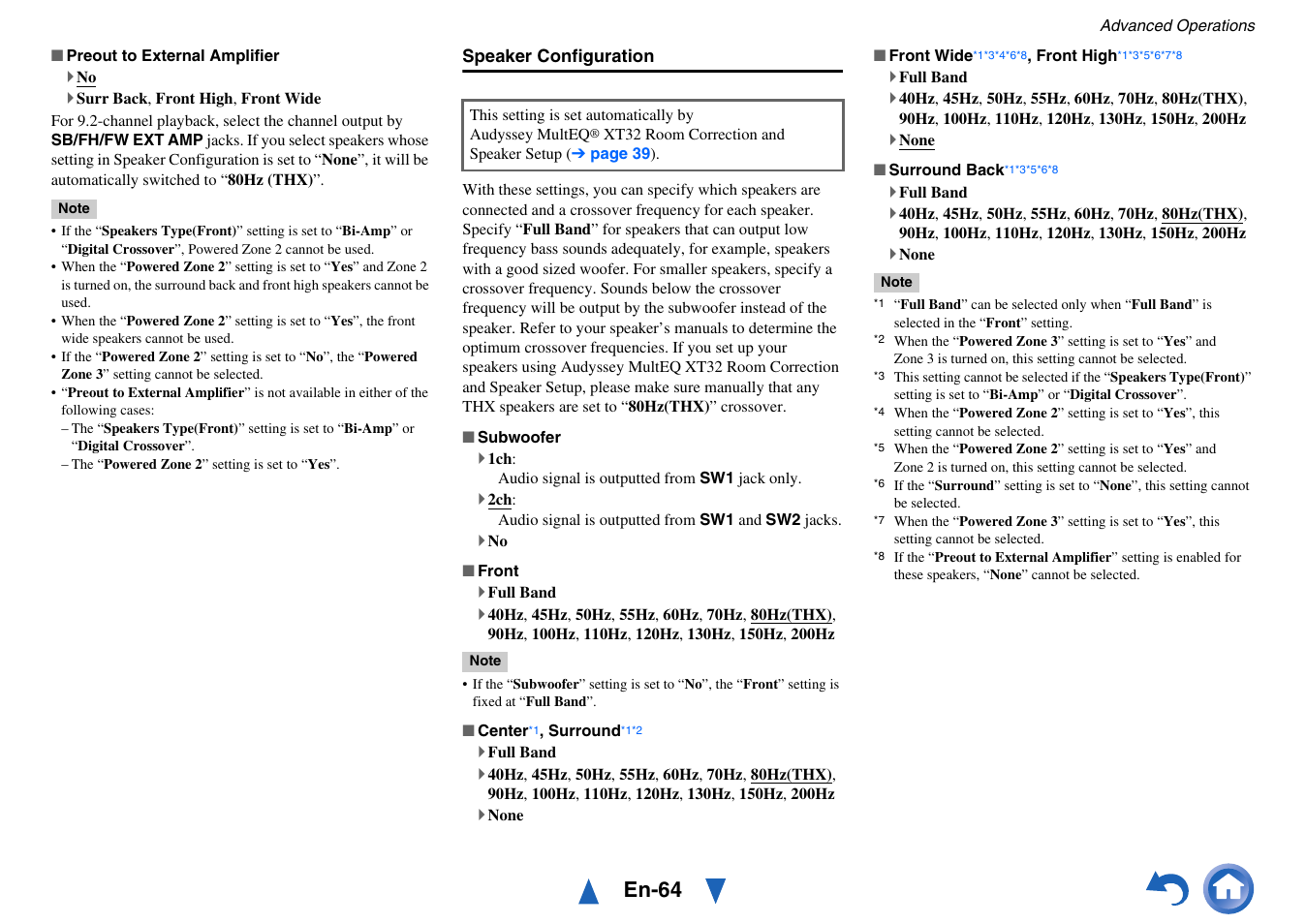 Manually, Setting, Speaker configuration | D “speaker, Configuration, In “speaker, Speaker, En-64 | Onkyo Network A/V Receiver TX-NR1010 User Manual | Page 64 / 164