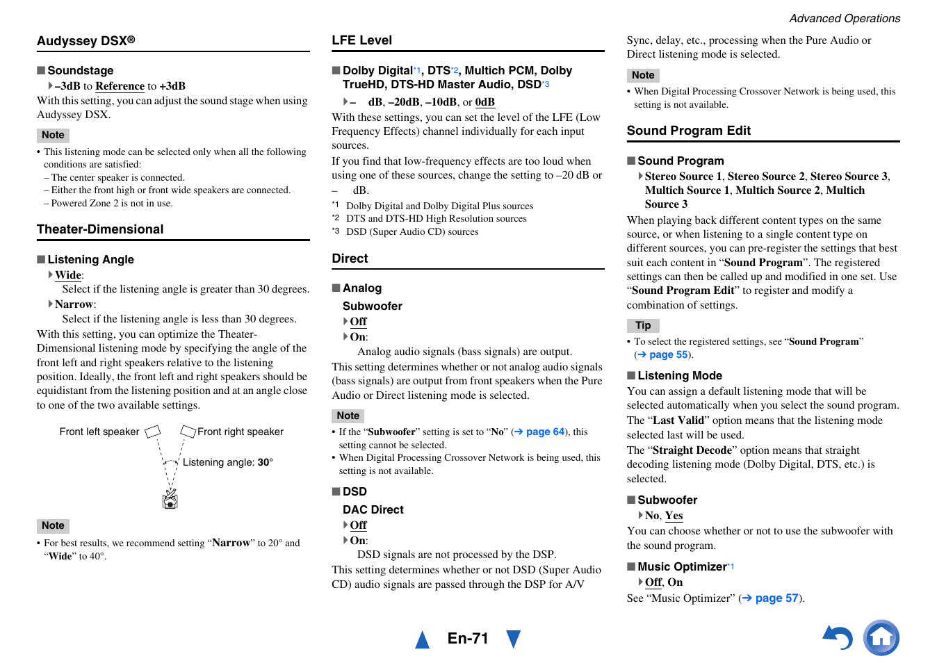 Sound program edit, En-71 | Onkyo Network A/V Receiver TX-NR1010 User Manual | Page 71 / 164