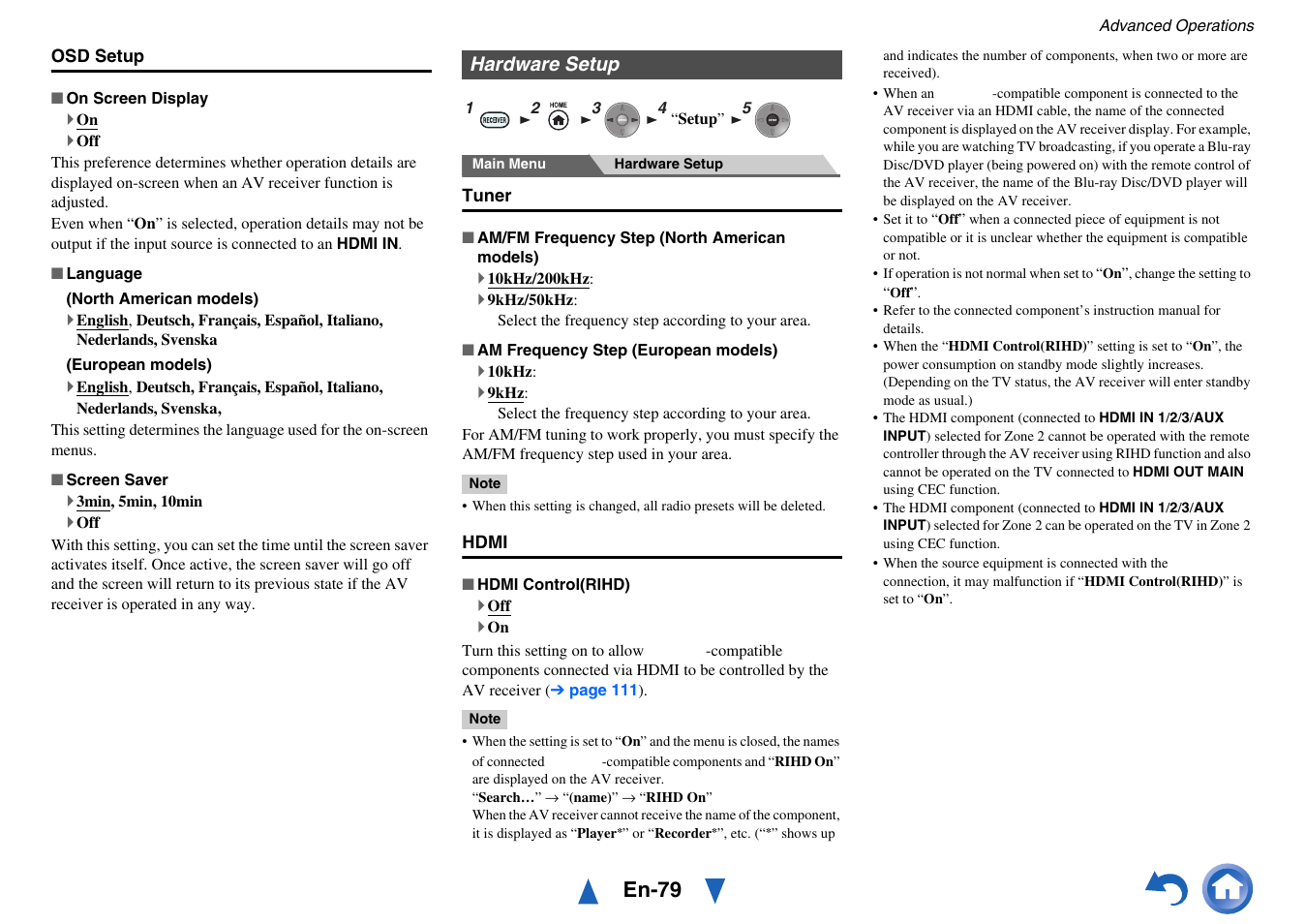 Hardware setup, En-79 | Onkyo Network A/V Receiver TX-NR1010 User Manual | Page 79 / 164