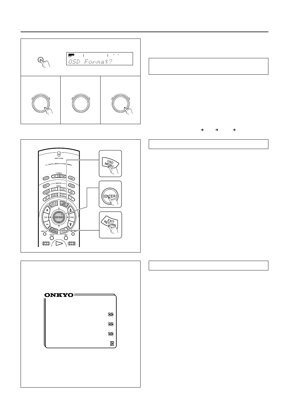 Using the on-screen display | Onkyo TX-DS777 User Manual | Page 16 / 64