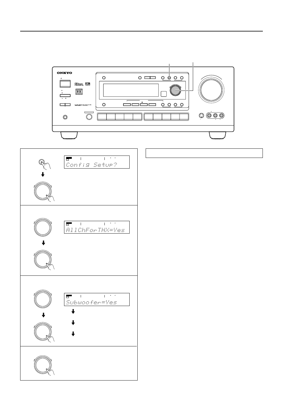 Setting the speaker configuration, Front center surround, Setting the speaker configuration parameters | Tx-ds777 only | Onkyo TX-DS777 User Manual | Page 18 / 64