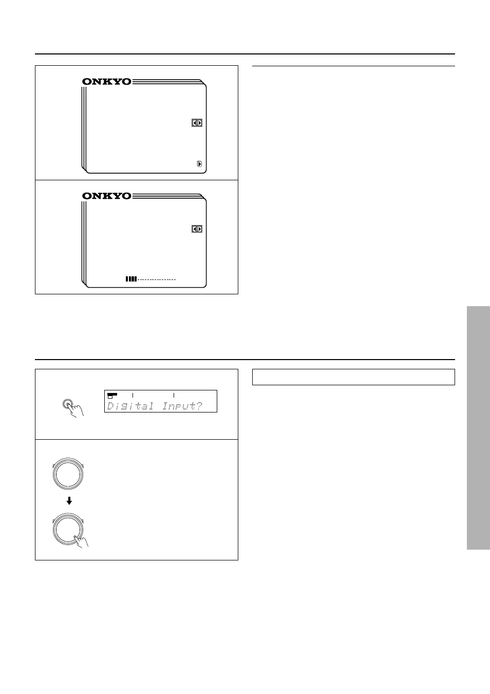 Playing a digital source (digital input setup), Setting the speaker level | Onkyo TX-DS777 User Manual | Page 23 / 64