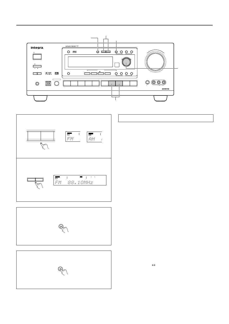 Presetting fm/am radio stations, Tuning in a radio station | Onkyo TX-DS777 User Manual | Page 24 / 64