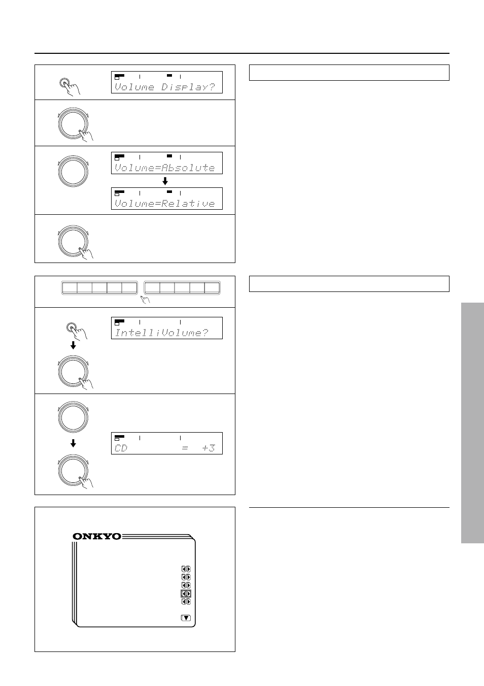 Other setup operations, Using the on-screen display, Intellivolume setup | Onkyo TX-DS777 User Manual | Page 43 / 64