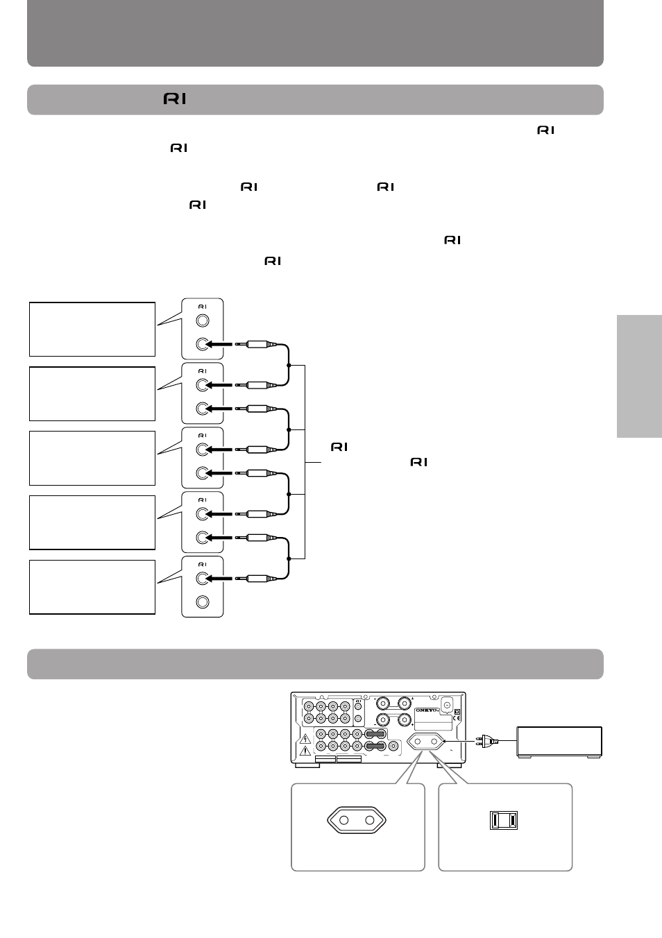 Connections ac outlet connection | Onkyo pmn User Manual | Page 13 / 28