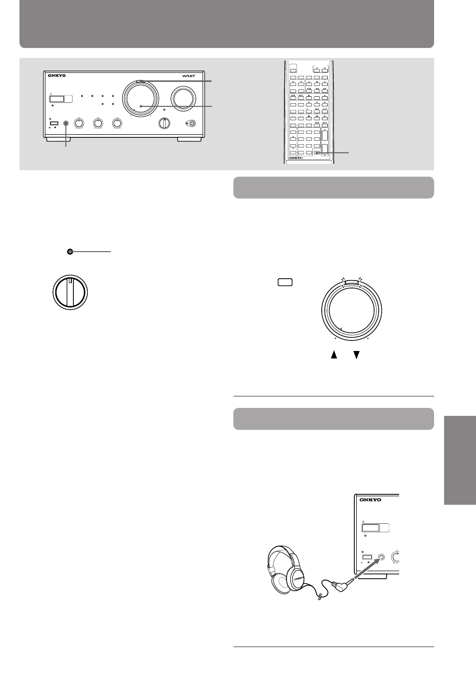 Muting/listening through the headphones, Muting the sound, Listening through the headphones | Muting phones power/muting lamp volume | Onkyo pmn User Manual | Page 21 / 28