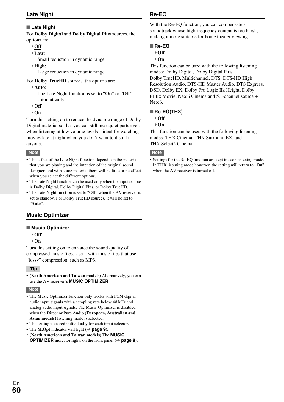 Music optimizer” f | Onkyo TX-NR609 User Manual | Page 60 / 88