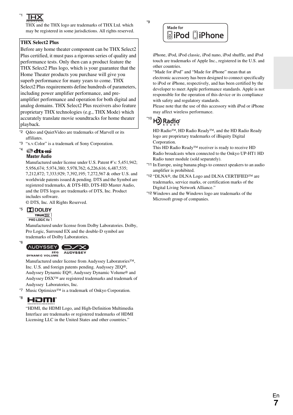 Onkyo TX-NR609 User Manual | Page 7 / 88