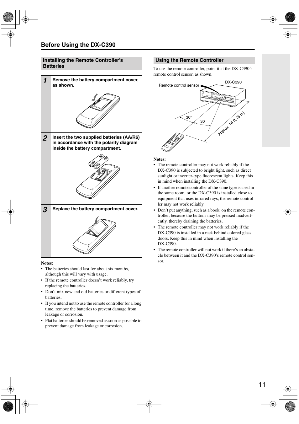 Before using the dx-c390 | Onkyo DX-C390 User Manual | Page 11 / 28