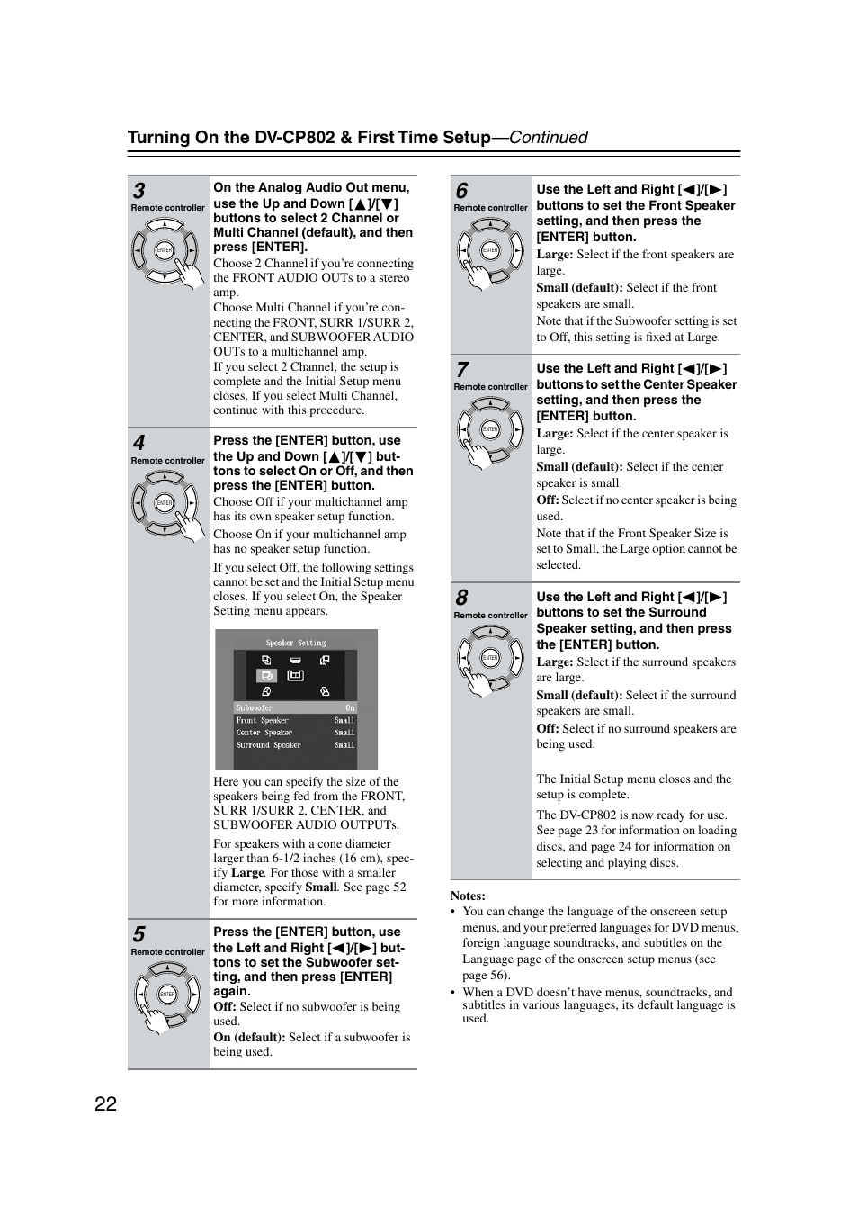 Onkyo DV-CP802 User Manual | Page 22 / 69