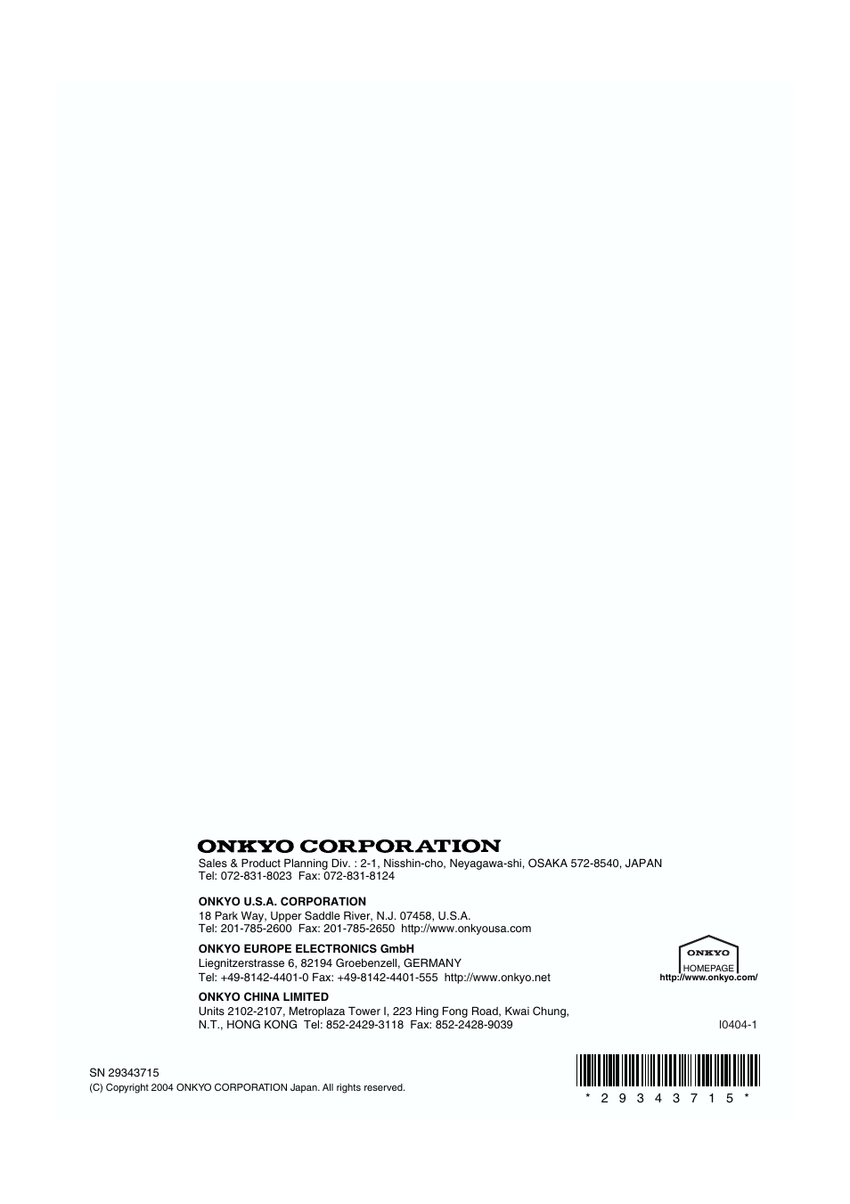 Onkyo DV-CP802 User Manual | Page 64 / 69