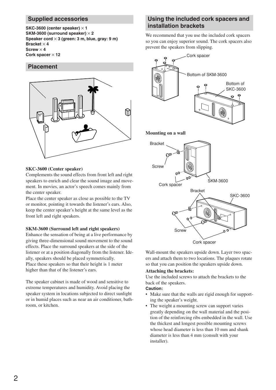 Onkyo SKM-3600 User Manual | Page 2 / 4