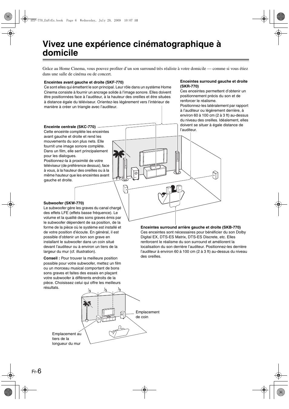 Vivez une expérience cinématographique à domicile, Vivez une expérience, Cinématographique à domicile | Onkyo SKS-HT870 User Manual | Page 19 / 43