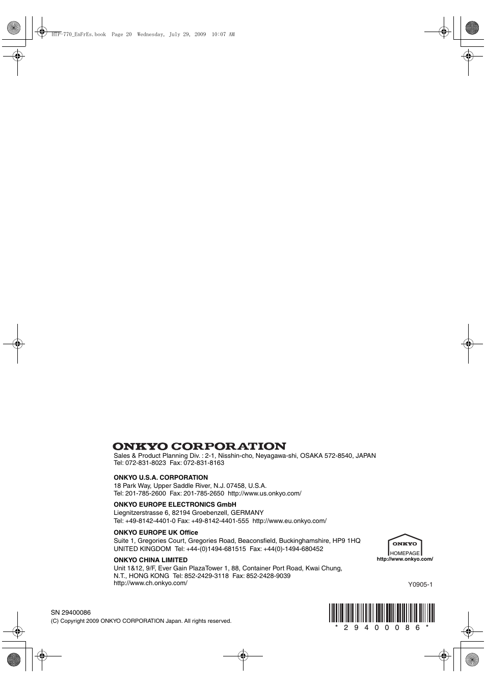 Onkyo SKS-HT870 User Manual | Page 43 / 43