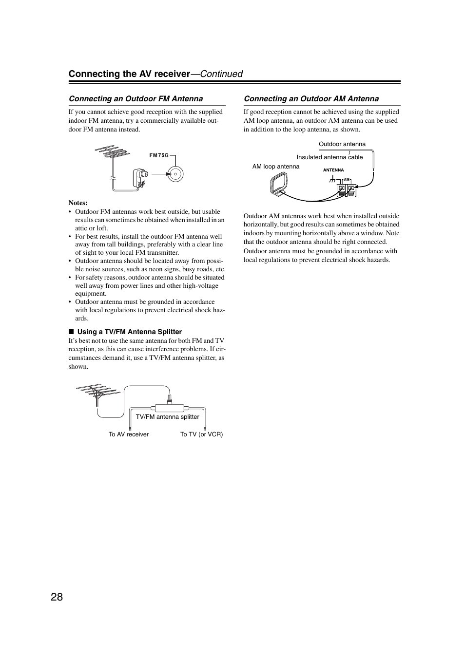 Connecting the av receiver —continued | Onkyo TX-NR5007 User Manual | Page 28 / 164
