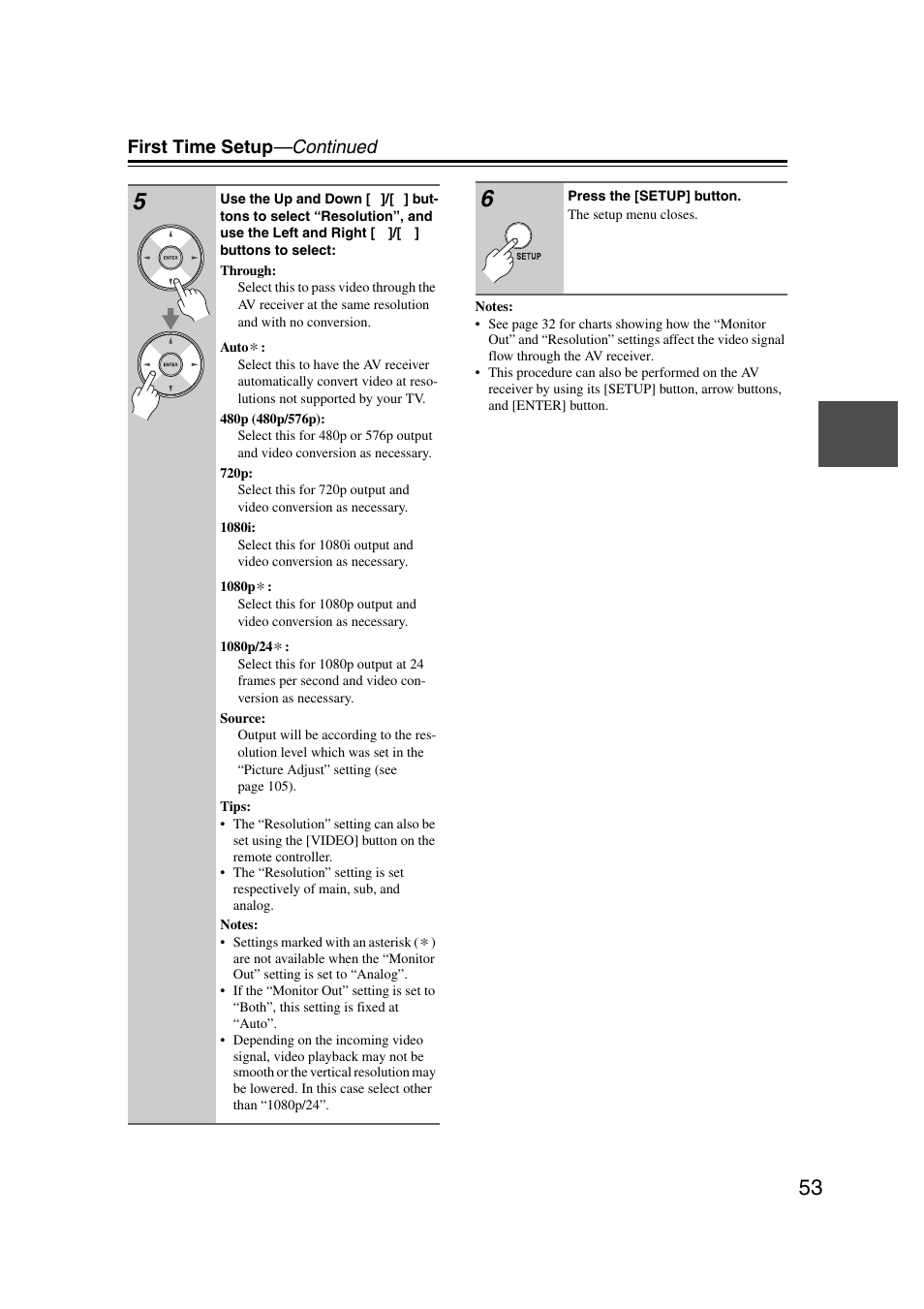 First time setup —continued | Onkyo TX-NR5007 User Manual | Page 53 / 164