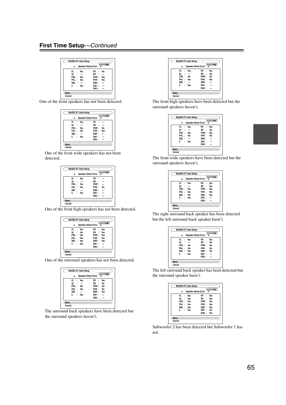 First time setup —continued | Onkyo TX-NR5007 User Manual | Page 65 / 164
