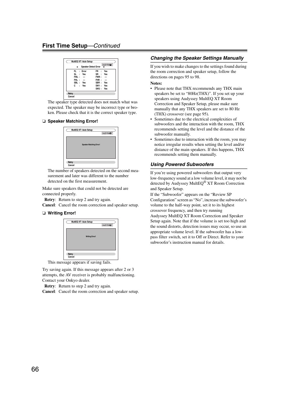 First time setup —continued | Onkyo TX-NR5007 User Manual | Page 66 / 164