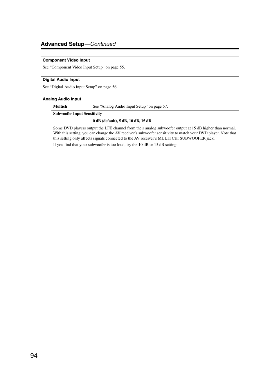 Advanced setup —continued | Onkyo TX-NR5007 User Manual | Page 94 / 164