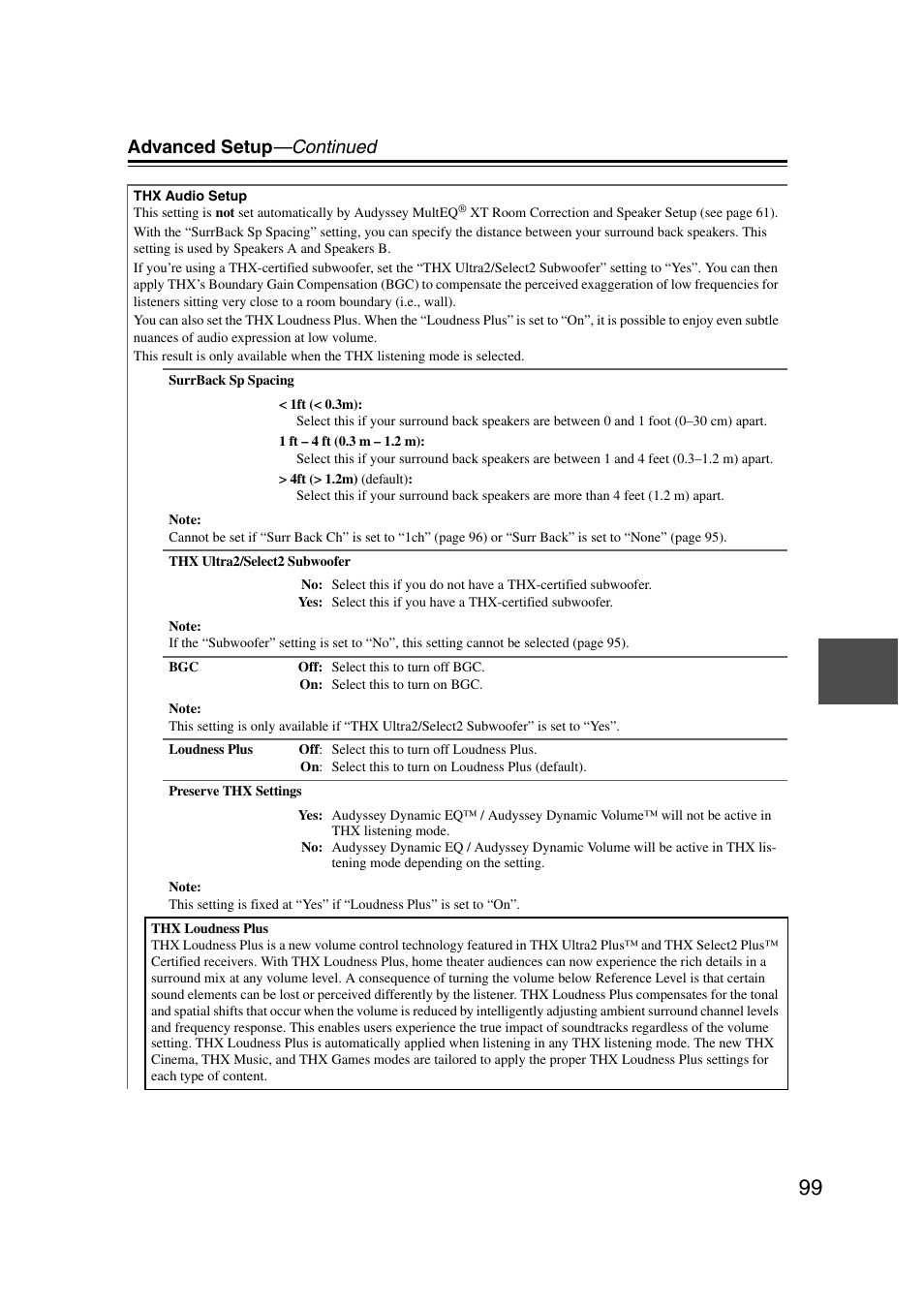 Advanced setup —continued | Onkyo TX-NR5007 User Manual | Page 99 / 164