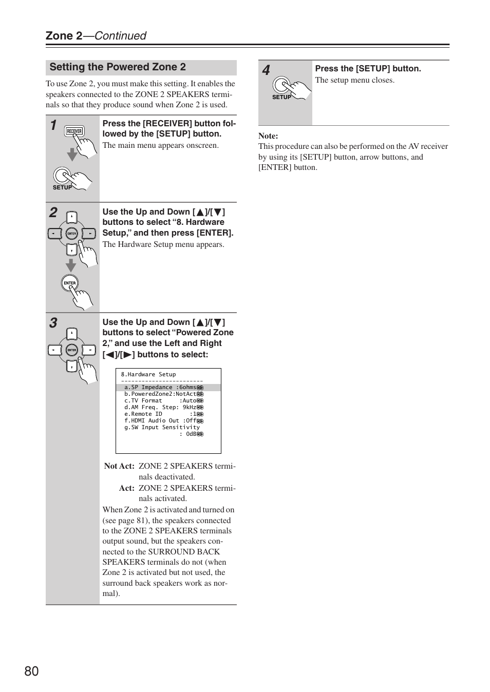 Zone 2 —continued | Onkyo TX-SR674/674E User Manual | Page 80 / 92