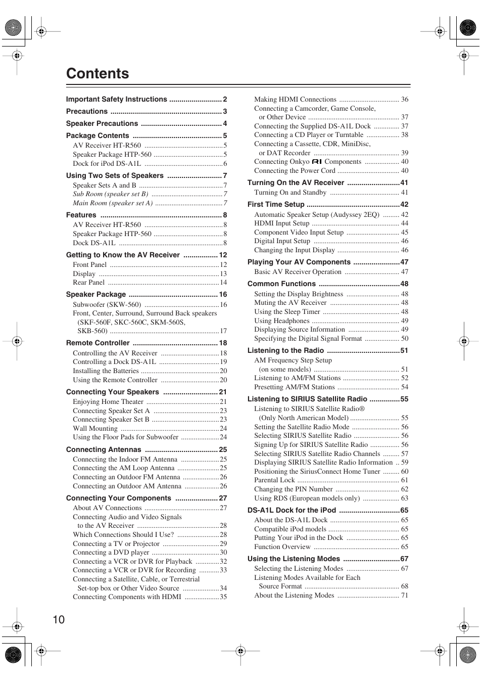 Onkyo HT S5100 User Manual | Page 10 / 96