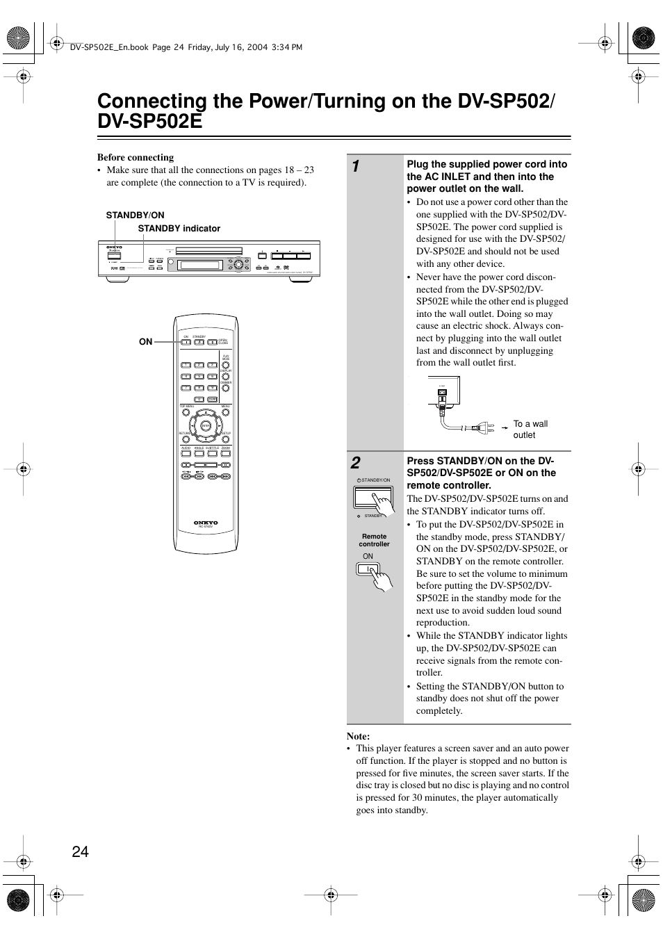 Onkyo DV-SP502 User Manual | Page 24 / 68