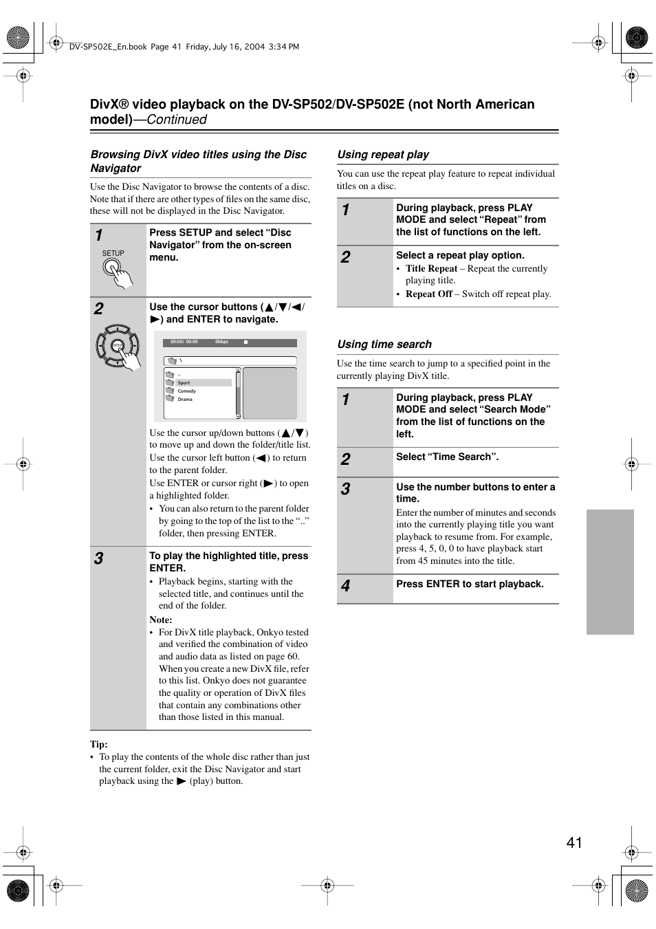 Onkyo DV-SP502 User Manual | Page 41 / 68