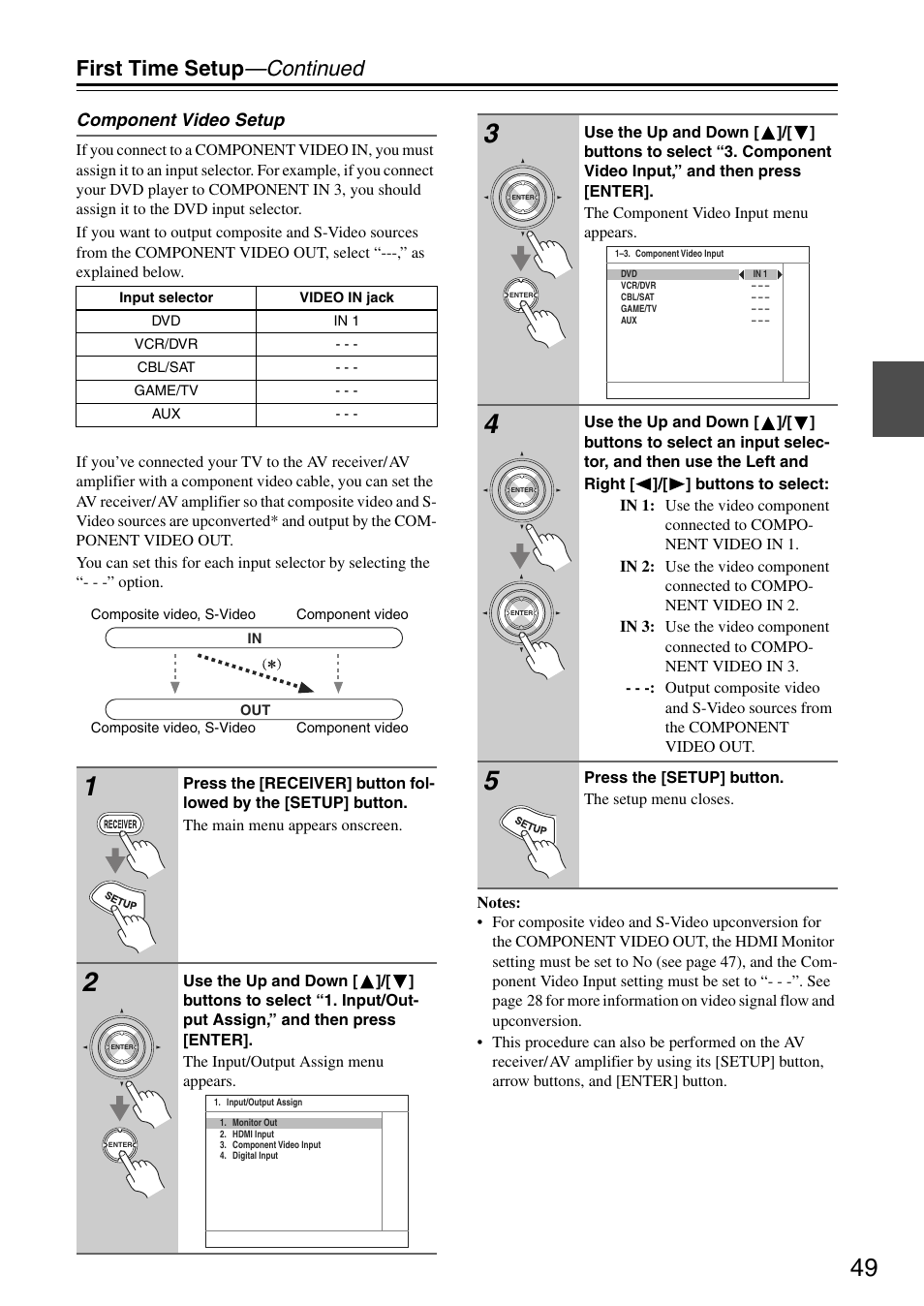 First time setup —continued | Onkyo TX-SA705 User Manual | Page 49 / 116