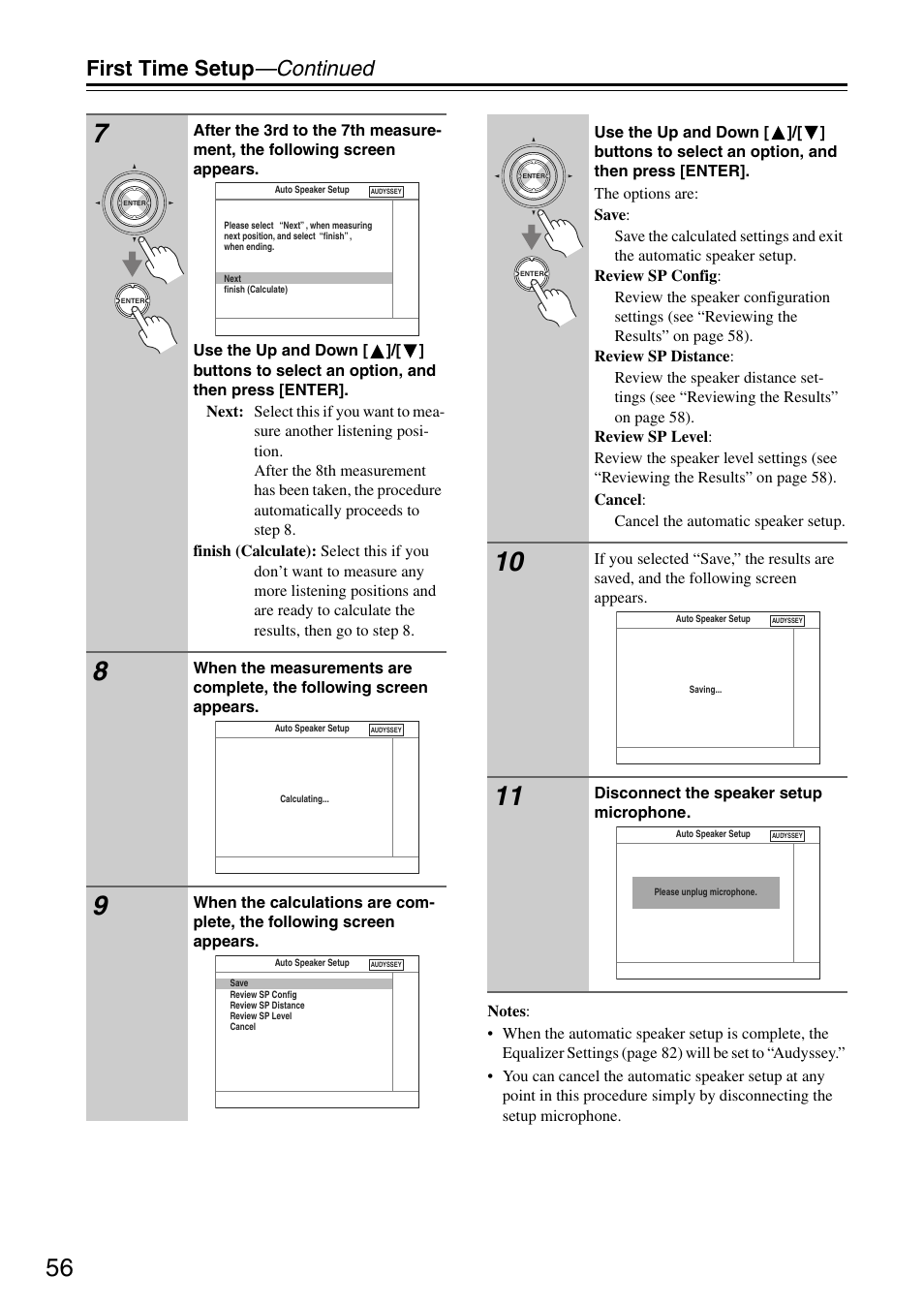 First time setup —continued | Onkyo TX-SA705 User Manual | Page 56 / 116