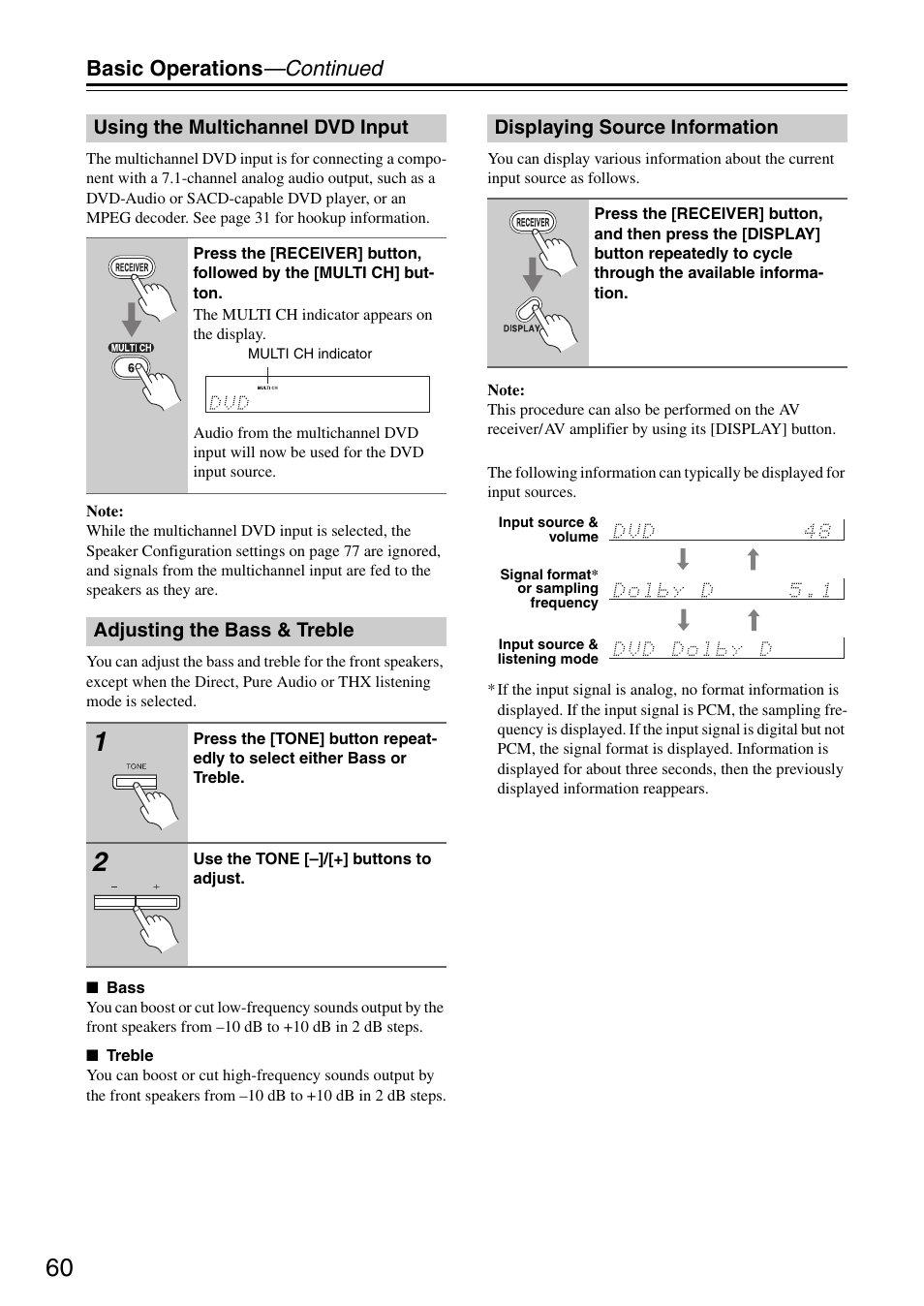Basic operations —continued | Onkyo TX-SA705 User Manual | Page 60 / 116