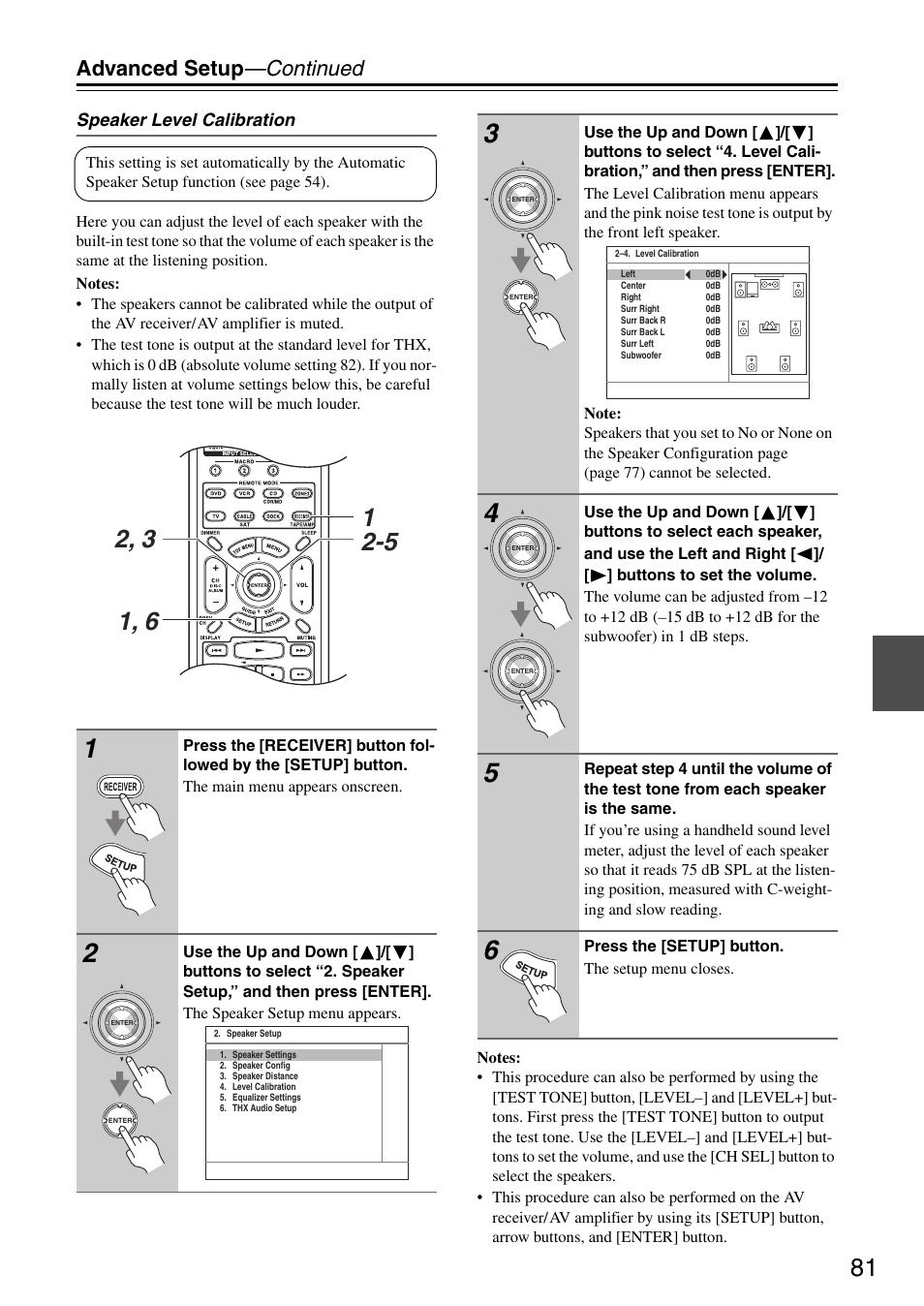 Advanced setup —continued | Onkyo TX-SA705 User Manual | Page 81 / 116