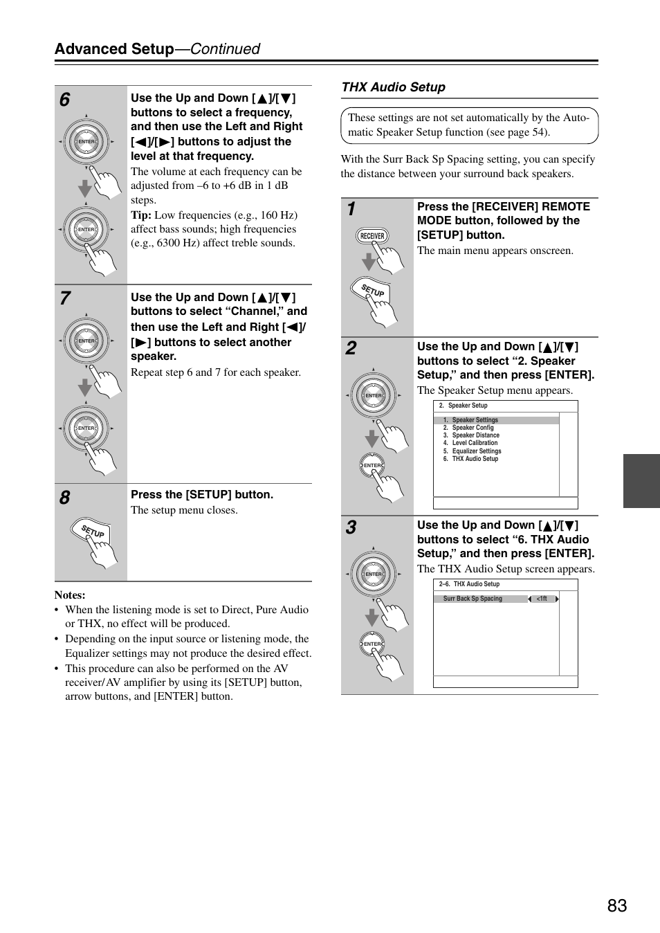 Advanced setup —continued | Onkyo TX-SA705 User Manual | Page 83 / 116