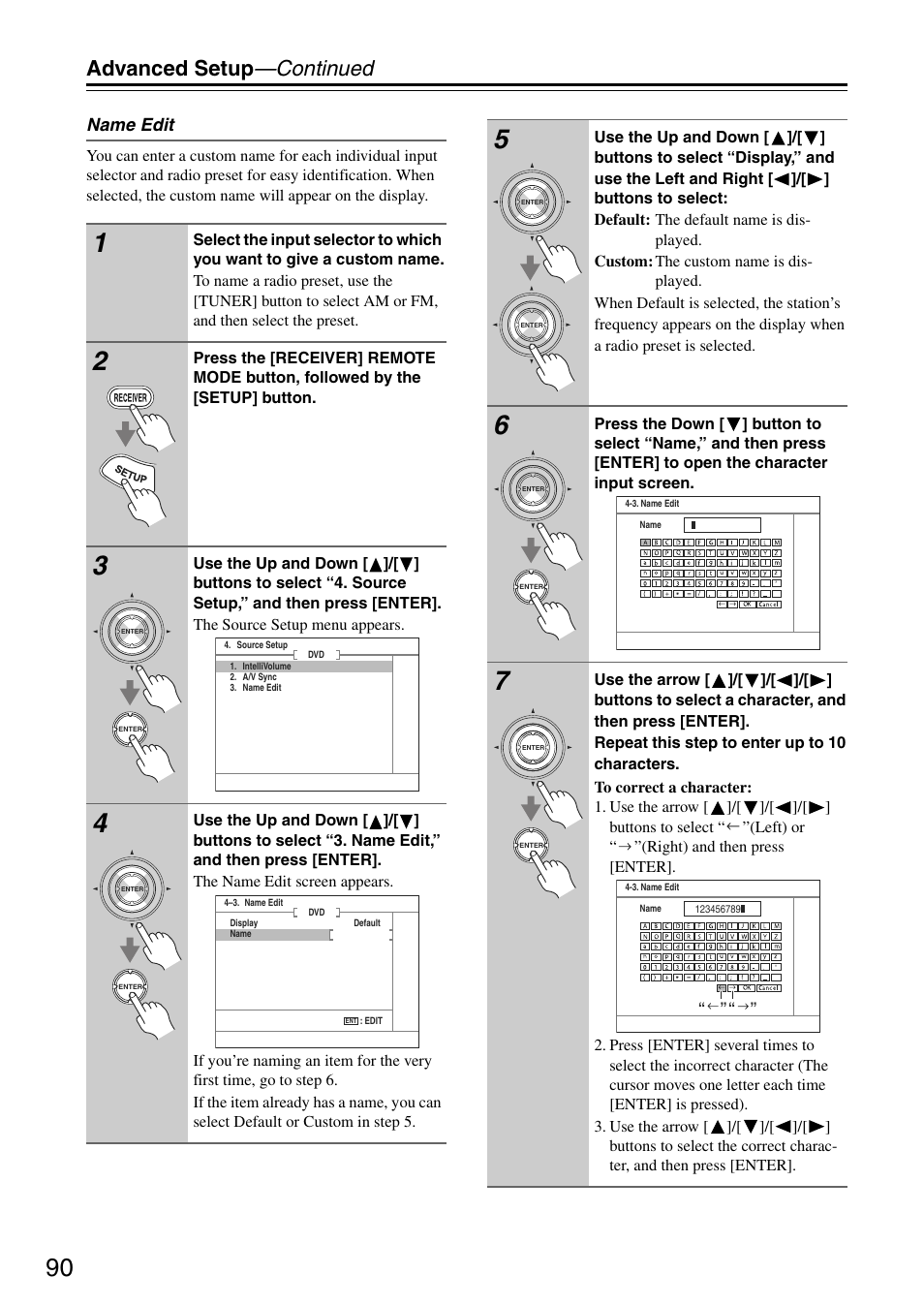 Advanced setup —continued | Onkyo TX-SA705 User Manual | Page 90 / 116