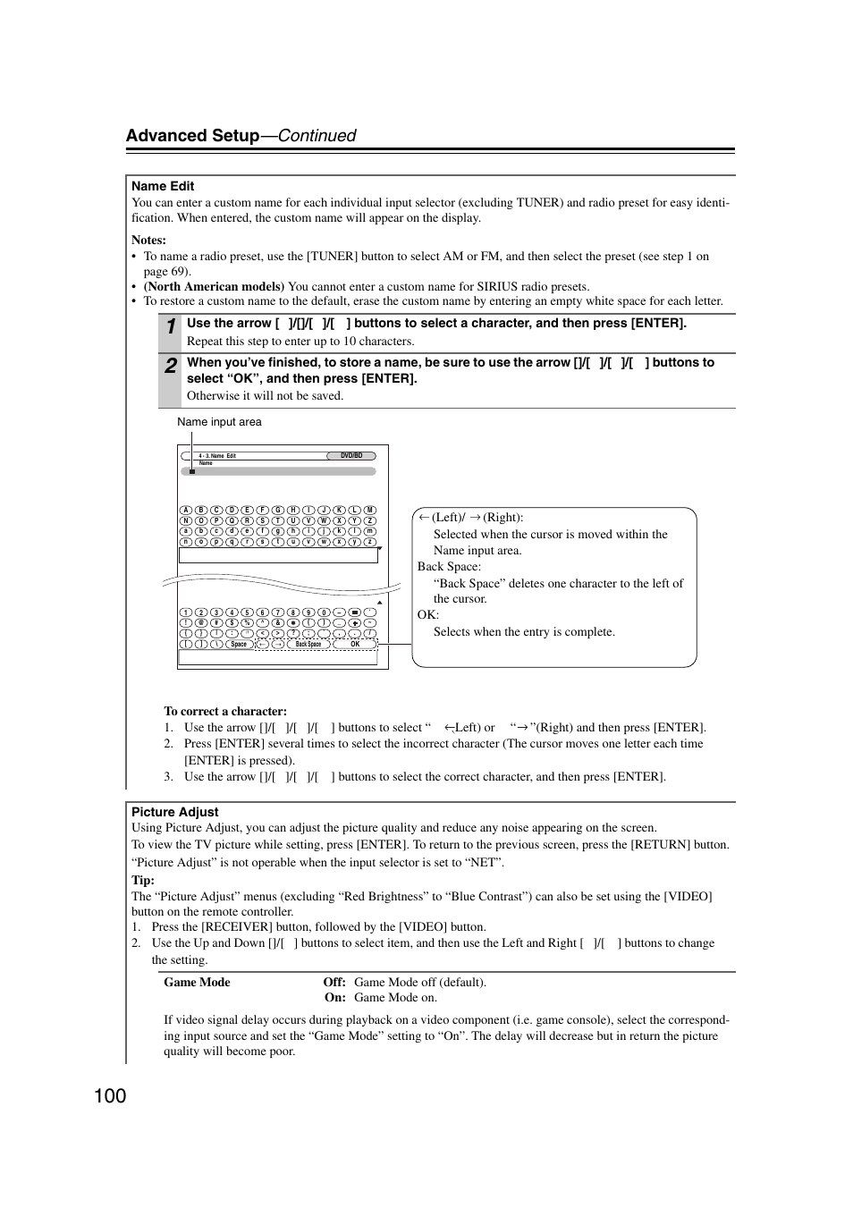 Advanced setup —continued | Onkyo TX-NR1007 User Manual | Page 100 / 156