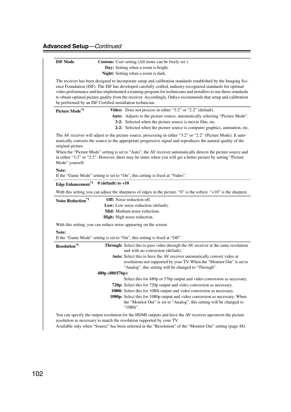 Advanced setup —continued | Onkyo TX-NR1007 User Manual | Page 102 / 156