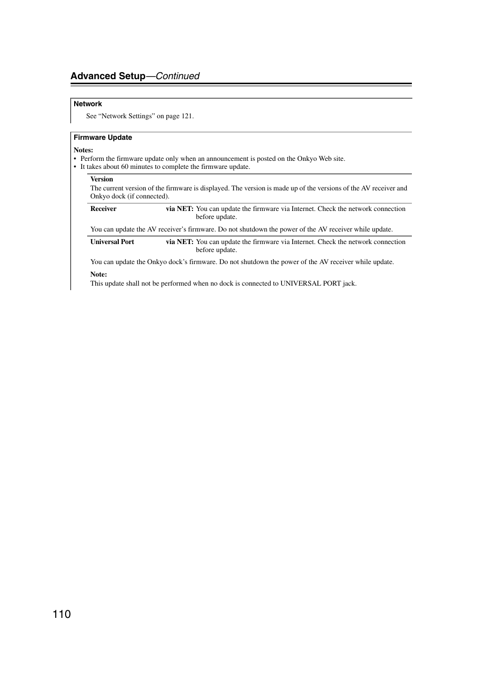 Advanced setup —continued | Onkyo TX-NR1007 User Manual | Page 110 / 156