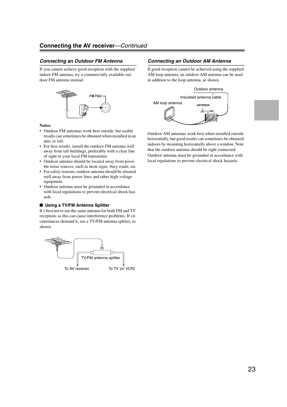 Connecting the av receiver —continued | Onkyo TX-NR1007 User Manual | Page 23 / 156