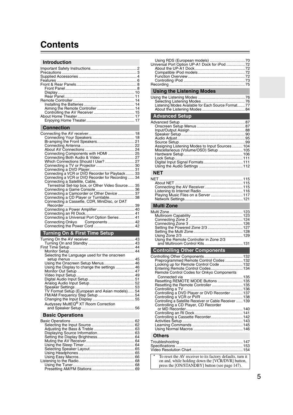 Onkyo TX-NR1007 User Manual | Page 5 / 156