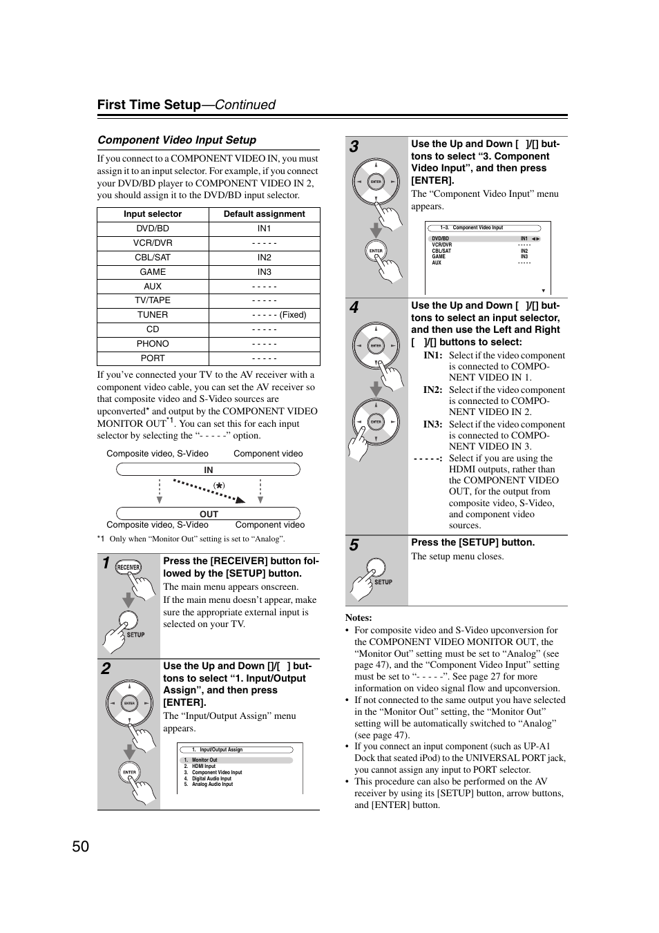 First time setup —continued | Onkyo TX-NR1007 User Manual | Page 50 / 156