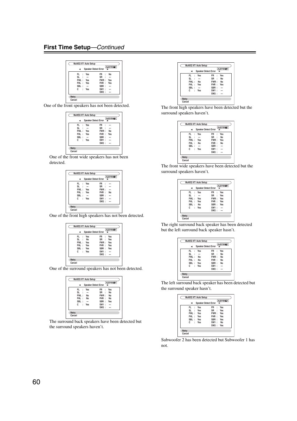 First time setup —continued | Onkyo TX-NR1007 User Manual | Page 60 / 156