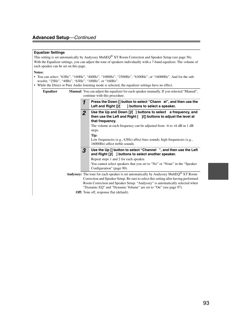 Advanced setup —continued | Onkyo TX-NR1007 User Manual | Page 93 / 156